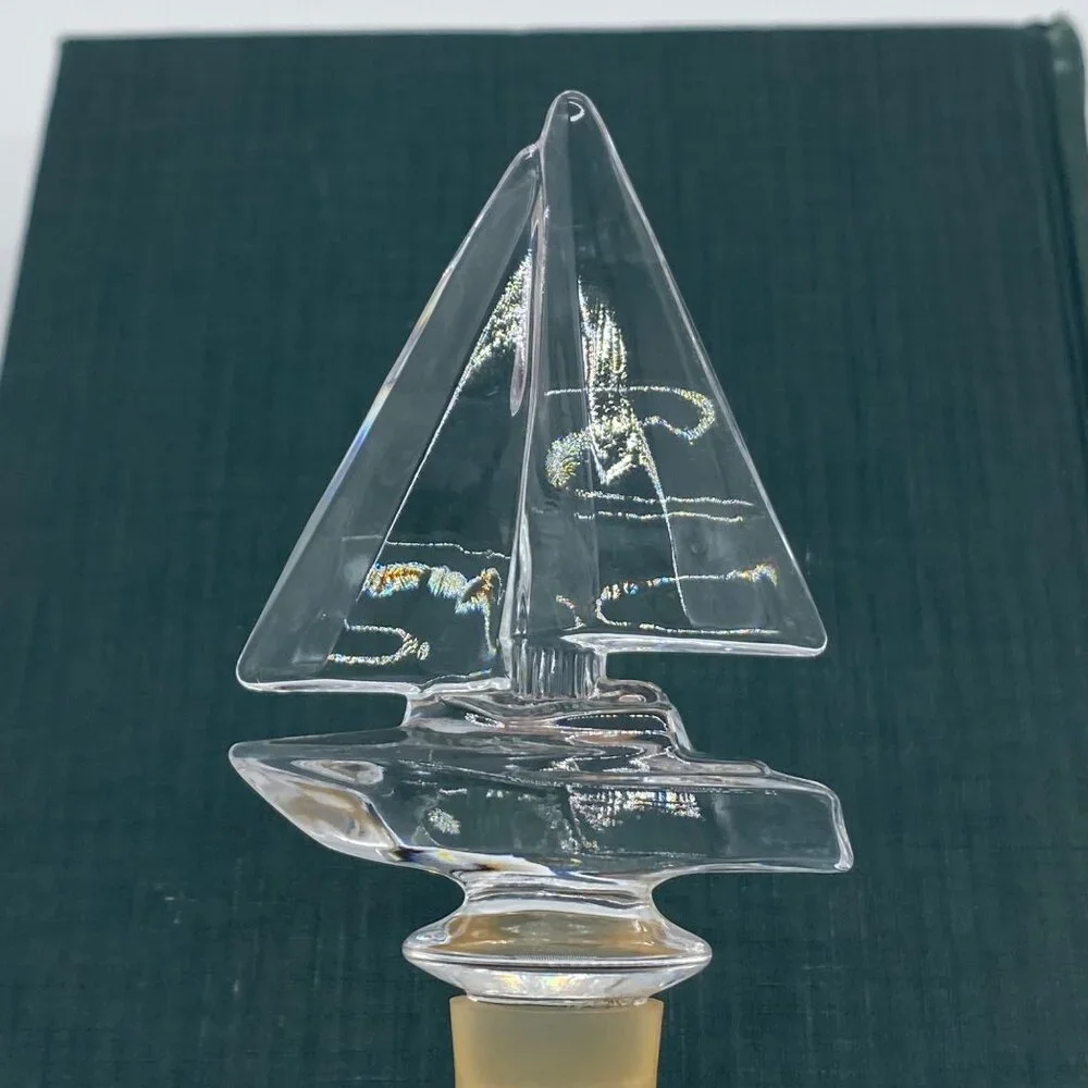 Mikasa Regatta Lead Crystal Bottle Stopper Sail Boat Nautical Sea 5 7/8